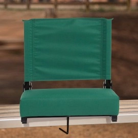 Flash Furniture Grandstand Comfort Seats by Flash - Hunter Green Stadium Chair - 500 lb. Rated Folding Chair - Carry Handle - Ultra-Padded Seat