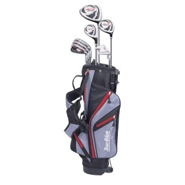 Tour Edge Hl-J Junior Complete Golf Set With Bag (Left Hand Graphite 1 Putter 3 Irons 1 Hybrid 1 Fairway 1 Driver 9-12 Yrs) Red