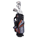 Tour Edge Hl-J Junior Complete Golf Set With Bag (Left Hand Graphite 1 Putter 2 Irons 1 Hybrid 1 Wood 5-8 Yrs) Orange