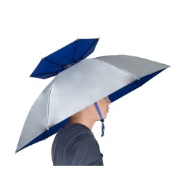 New-Vi Fishing Umbrella Hat Folding Sun Rain Cap Adjustable Multifunction Outdoor Headwear (Silver (Upgraded))
