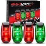 GearLight S1 LED Safety Lights [4 Pack] for Boat, Kayak, Bike, Dog Collar, Stroller, Runners and Night Running - Clip On, Strobe, Warning, Flashing, Blinking, Reflective Light Accessories