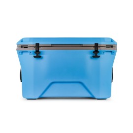 Camco Currituck Cyan Blue And Gray 30 Quart Cooler - Rugged Exterior Made For Camping Hunting Fishing And Tailgating - Comes With Cooler Basket (51712)