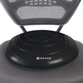 Gaiam Balance Disc Wobble Cushion Stability Core Trainer For Home Or Office Desk Chair And Kids Alternative Classroom Sensory Wiggle Seat - Black
