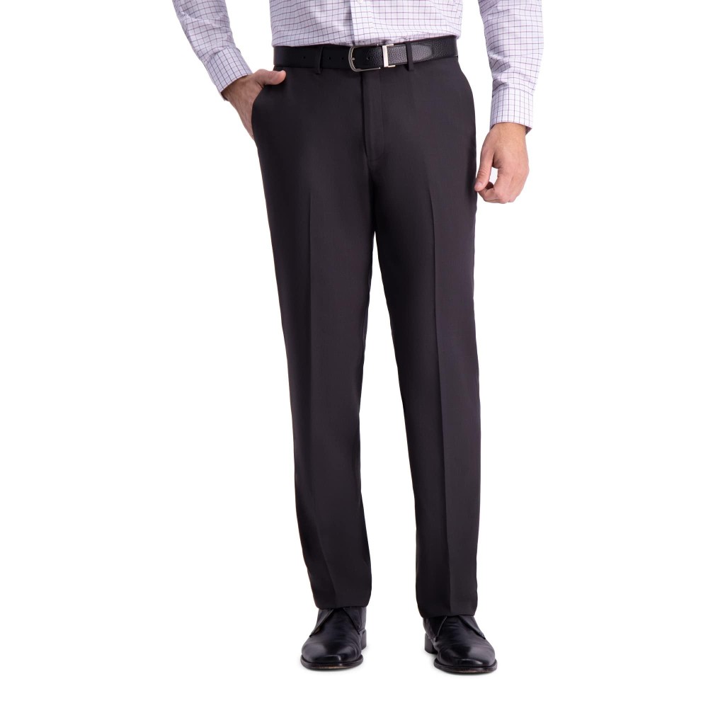 Haggar Mens Premium Comfort Dress Straight Fit Flat Front Pant, Charcoal, 38W X 29L