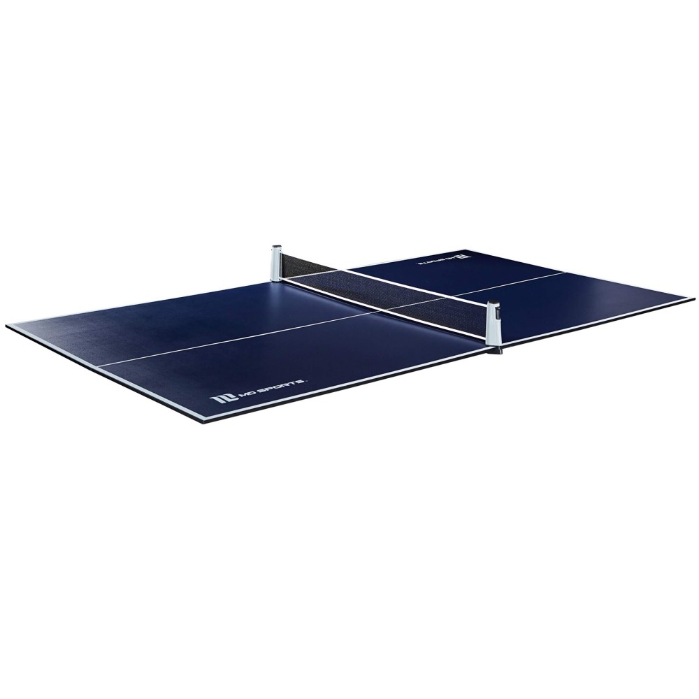 Md Sports Ping Pong And Table Tennis Conversion Tops, Regulation Size - Folding, Portable Tennis Top With Net - Fits Standard Air Hockey And Pool Tables - Fun, Easy Setup Game Equipment, Blue White