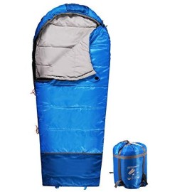 Redcamp Kids Mummy Sleeping Bag For Camping Zipped Small, 32 Degree All Season Cold Weather Fit Boys,Girls & Teens (Blue With 3.3Lbs Filling)