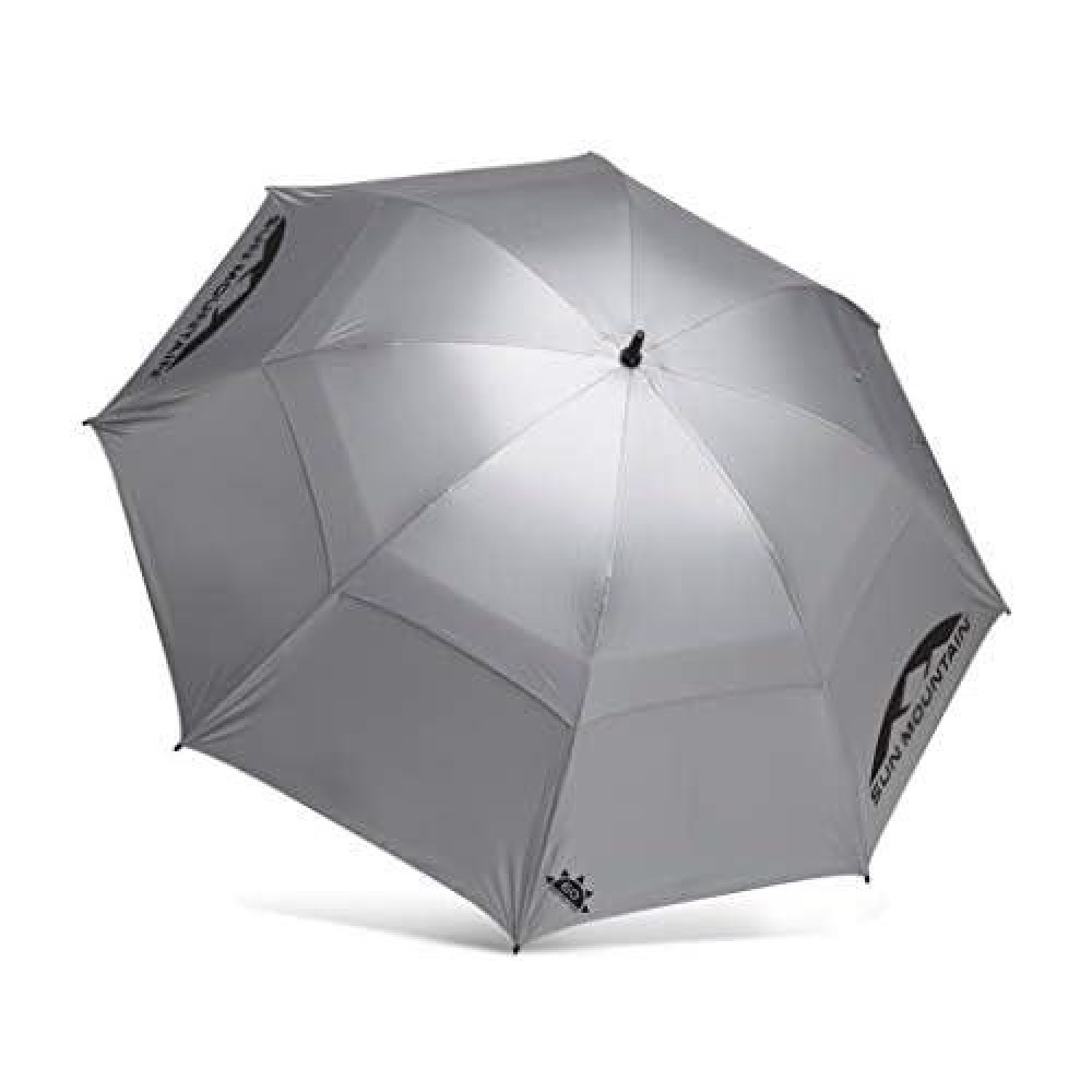 Sun Mountain Manual Golf Umbrella 62 Double Canopy - Silver - New 2020