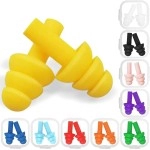 10 Pairs Swimming Earplugs Silicone Noise Cancelling Ear Plugs Reusable Waterproof Earplugs With Case For Swimming And Sleeping, 10 Assorted Colors