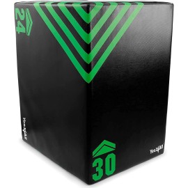 Yes4All 3 In 1 Foam Plyometric Jump Box Jump Training & Conditioning-Plyo Jump Box For Jump Training Fitness Workout Exercise, Green