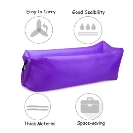 Beiruoyu Inflatable Lounger Air Chair Sofa Bed Sleeping Bag Couch for Beach Camping Lake Garden (Purple)