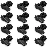 Hipat 12 Pack Black Whistle with Lanyard, Durable Thickened Plastic Whistles, Loud Crisp Sound Whistles Bulk Great for Coach, Referee,Sports