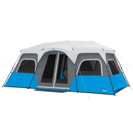 Core 12 Person Instant Cabin Tent With Led Lights Lighted Pop Up Camping Tent With Easy 2 Minute Camp Setup Portable Large Family Cabin Multi Room Tents For Camping