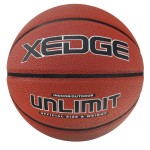 Xedge Basketball Size 5/6/7 Composite Leather Street Basketball Indoor Outdoor Game Ball With Needle,Pump And Carry Bag (Red, Size 7)