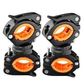 Cosoos 2 Pack Flashlight Mount Holder, Universal Bicycle Led Light Mounting Holder 360 Rotation Clip Clamp For Flashlight, Cycling, Riding