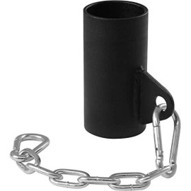 Yes4All Single Eyelet Landmine Bar Attachment With Chain - Fits Perfectly 1 And 2 Barbell - T-Bar Row Eyelet Attachment (Black)