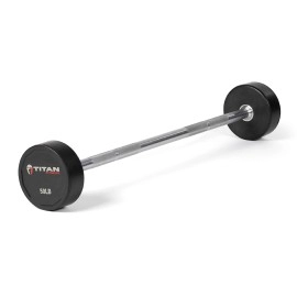 Titan Fitness Straight Rubber Fixed Barbell 30 Lb.