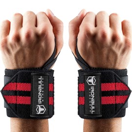 Wrist Wraps (18 Premium Quality) For Powerlifting, Bodybuilding, Weight Lifting - Wrist Support Braces For Weight Strength Training (Blackred)
