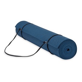 Gaiam Essentials Premium Yoga Mat With Carrier Sling, Navy, 72