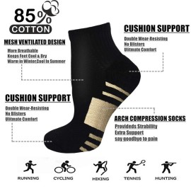Iseasoo Copper Compression Socks for Men & Women Circulation-Ankle Plantar Fasciitis Socks Support for Athletic Running Cycling(L/XL