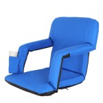 Lemy 5 Reclining Positions Adjustable Stadium Seat For Bleachers Portable Water Resistant Stadium Chair With Back/Arms/Cushion For Outdoor Or Indoor (1 Pc, Blue)