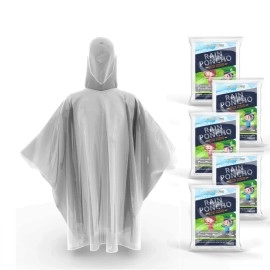 Hagon Pro Disposable Rain Ponchos For Kids (5 Pack)