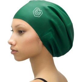Soul Cap Large Swimming Cap For Long Hair - Designed For Long Hair, Dreadlocks, Weaves, Hair Extensions, Braids, Curls & Afros - Women & Men - Silicone (Xl, Green)