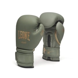 Leone 1947 Boxing Gloves Military Edition Mma Ufc Muay Thai Kick Boxing K1 Karate Training Sparring Punching Gloves (Green, 14 Oz)