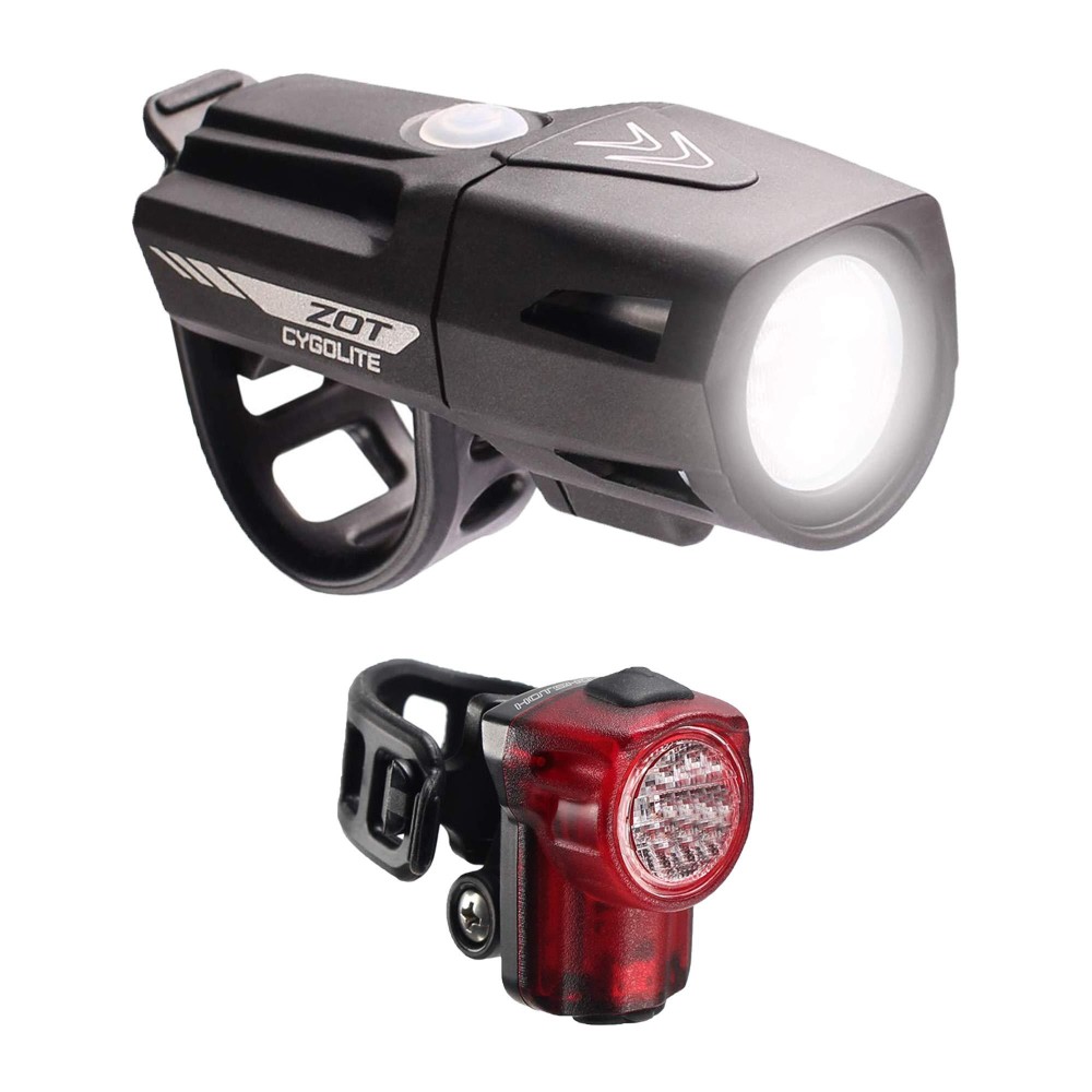 CYGOLITE Zot 450 Lumen Headlight & Hotshot Micro 30 Lumen Tail Light USB Rechargeable Bicycle Light Combo Set