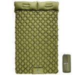 Night Cat Inflatable Double Sleeping Pad Mat Bed With Foot Pump And Double Pillow For Camping Backpacking Hiking Ultra-Light Compact Comfortable 77