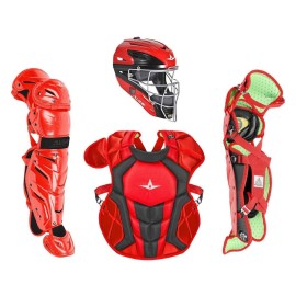 All-Star Adult System7 Axis Catchers Equipment Set (Age 12-16, Scarlet Black)