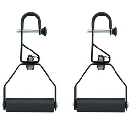 Yes4All Rotating Pull Up Handles For Chin Up Bar With Non-Slip & Foam Pad Grips - Twist Motion Over Door Bar Handles - Doorway Trainer Raised Height Hooks With Thick Rack Pads Rotating Accessories