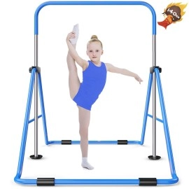 Safly Fun Gymnastics Bar For Kids, Adjustable Height Horizontal Bar Foldable Gymnastic Junior Training Bar Kip Bar For Home Using Gymnastics Equipment Indoor Outdoor