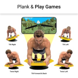 Stealth Abs + Plank Core Trainer - Get Strong Sexy Abs and Lean Core Playing Games On Your Phone; Free iOS/Android App; 4 Free Mobile Games Included; Dynamic Abs & Core Training; Only 3 Minutes a Day (Yellow)