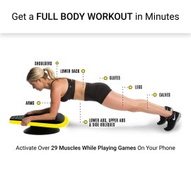Stealth Abs + Plank Core Trainer - Get Strong Sexy Abs and Lean Core Playing Games On Your Phone; Free iOS/Android App; 4 Free Mobile Games Included; Dynamic Abs & Core Training; Only 3 Minutes a Day (Yellow)