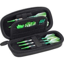 Casemaster Sentry 6 Dart Case Slim, Holds Extra Accessories, Tips, Shafts And Flights, Compatible With Steel Tip And Soft Tip Darts, Impact & Water Resistant Tactech Shell, Black Zipper