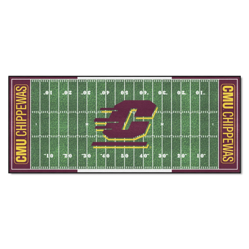 Fanmats 24342 Central Michigan Chippewas Field Runner Rug - 30In. X 72In.