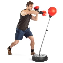 Punching Bag With Stand, Boxing Bag For Teens & Adults - Height Adjustable - Boxing Gloves Included - Speed Bag - Great For Training, Gifts For Teens, Boxing Equipment, Stress Relief & Fitness