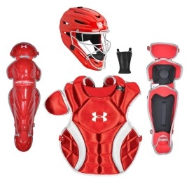 Under Armour Pth Victory Series Catching Kit, Meets Nocsae, Ages 12-16, Red
