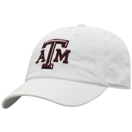 Top Of The World Texas Am Aggies Mens Adjustable, One Size Relaxed Fit White Icon Hat, Adjustable, One Size