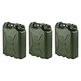 Scepter Bpa Durable 5 Gallon 20 Liter Portable Military Water Storage Container For Camping, Outdoors And Emergency Management, Green (3 Pack)