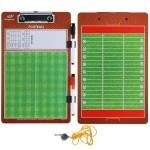 Coaches Dry Erase Clipboard - Double Sided Lineup Coach Whiteboard Bundled With Whistle And Dry Erase Markers - Coaching Equipment Playbook Board Gear - Great Tools For Coaching Tactics (Football)