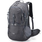 G4Free 45L Hiking Travel Backpack Waterproof With Rain Cover, Outdoor Camping Daypack For Men Women (Dark Grey)