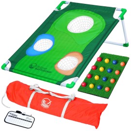 Gosports Battlechip Tour Backyard Golf Cornhole Game - Includes 2 Targets, 2 Chipping Mats, 16 Foam Golf Balls, Scorecard And Carry Case