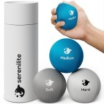 Serenilite 3X Hand Therapy Exercise Stress Ball Bundle For Adults, Grip Strengthening, Tri-Density Squeeze Balls, Hand Grip Strengthener, Soft, Medium & Hard