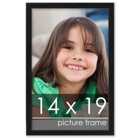 Poster Palooza 14X19 Traditional Black Complete Wood Picture Frame With Uv Acrylic, Foam Board Backing, Hardware