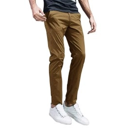Match Mens Slim-Tapered Flat-Front Casual Pants (38, 8105 Camel)