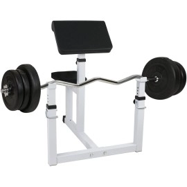 Bbbuy Adjustable Arm Preacher Curl Bench Bicep Strengh Bench Seated Strenghthen Training Isolated Barbell Dumbell Biceps Station For Home Gym