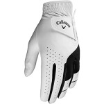 Callaway Golf Men's Weather Spann Premium Synthetic Golf Glove (XX-Large, Single, White, Worn on Right Hand)