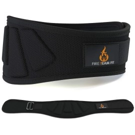 Fire Team Fit Weightlifting Belt, Weight Belt, Weight Lifting Belt For Men And Women, 6 Inch, Back Support For Lifting, Squat And Deadlifting Workout Belt (Black, 43 - 49 Around Navel, X-Large)