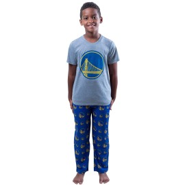 Ultra Game Nba Golden State Warriors Boys 2 Piece Pjs Lounge Pants Tee Set, Royal, 14-16